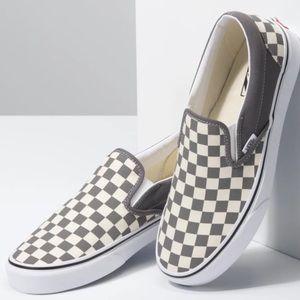 Grey and White Checkered Vans